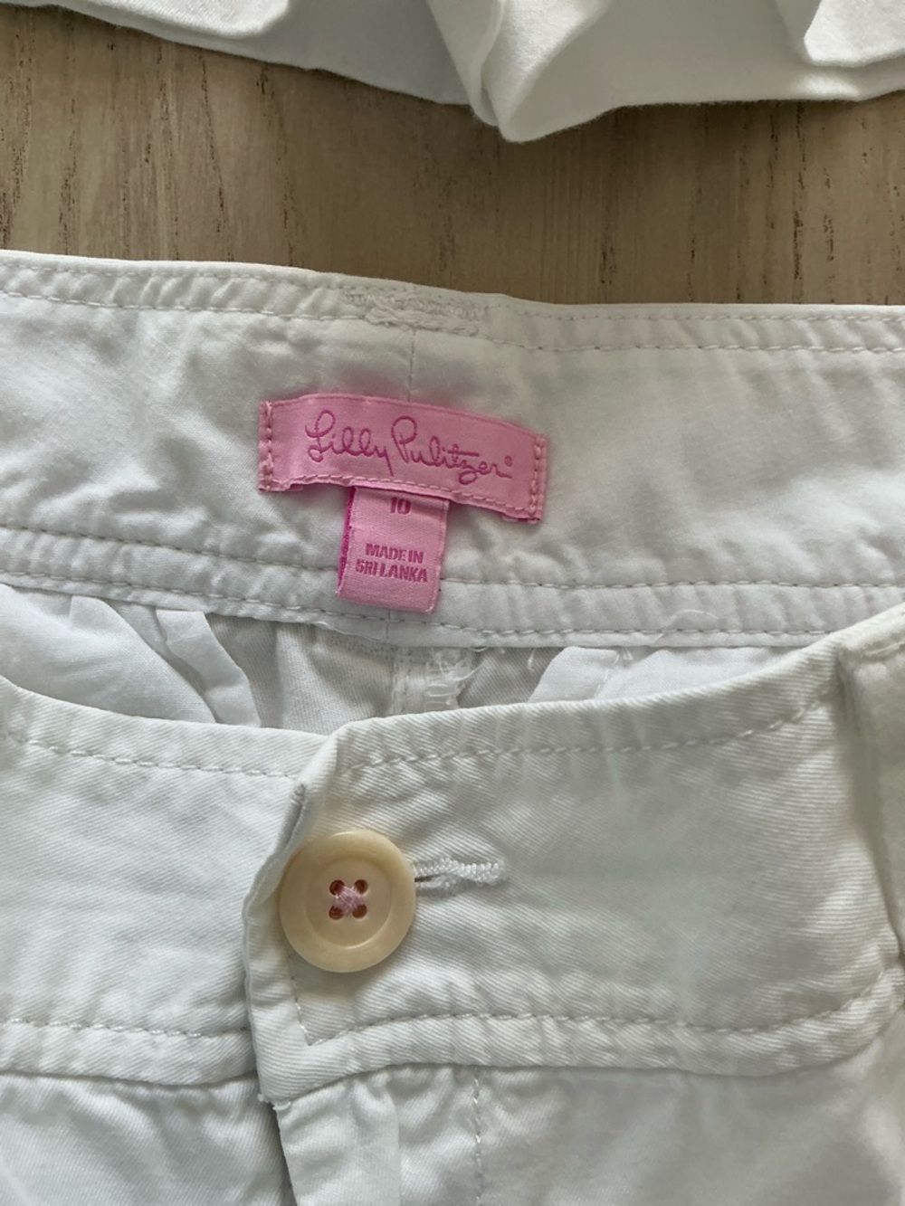 2pairs white cotton shorts-Lily Pulitzer and Chaps  Size 10